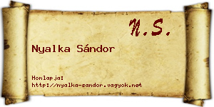 Nyalka Sándor névjegykártya