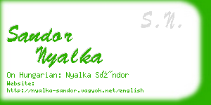 sandor nyalka business card